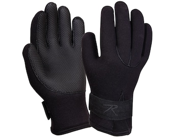 Waterproof Insulated Neoprene Fleece Lined Gloves Cold Weather Military Skiing Snowboarding Black