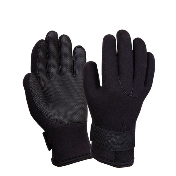 Waterproof Insulated Neoprene Fleece Lined Gloves Cold Weather Military Skiing Snowboarding Black