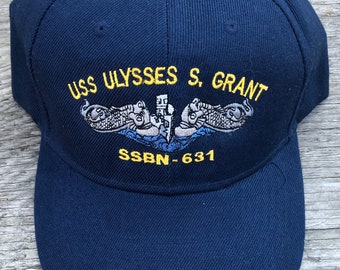 USS Ulysses S. Grant SSBN-631 Ball Cap Enlisted Submarine Silver Dolphins FBM Veteran Navy Hat