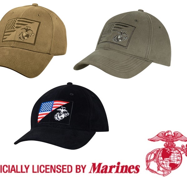 US Marine Corps Ball Cap USMC Oef Oif Gulf Vietnam Korean Gulf War Veteran Hat Flag and EG&A