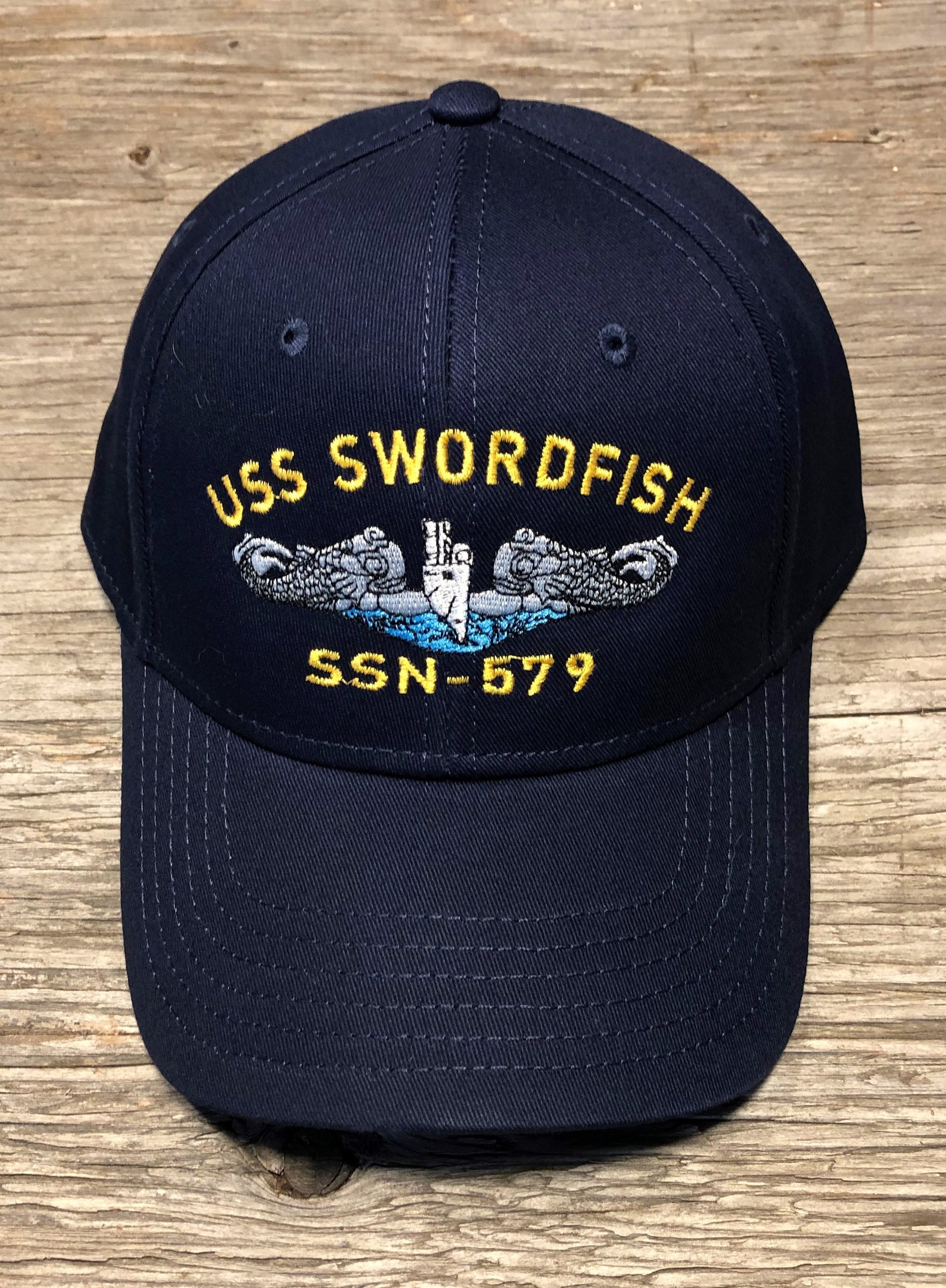 USS Swordfish SSN579 Ball Cap Embroidered Submarine Enlisted Etsy