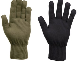 Polypropylene Glove Liners MADE IN The USA Cold Weather Gloves Military America Green or Black