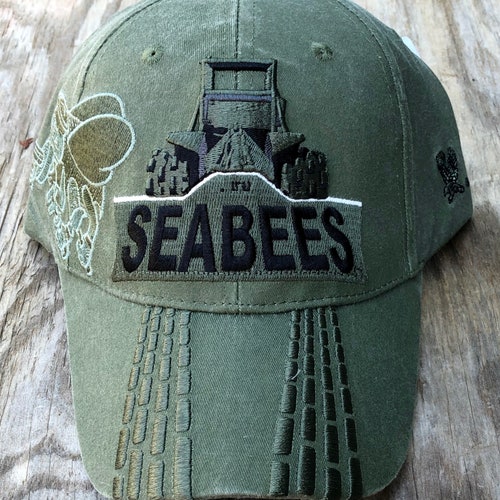 US Navy Seabees Bulldozer Ball Cap Vet 