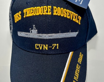 USS Theodore Roosevelt CVN - 71 Ball Cap Embroidered US Navy Vet Aircraft Carrier usn Hat