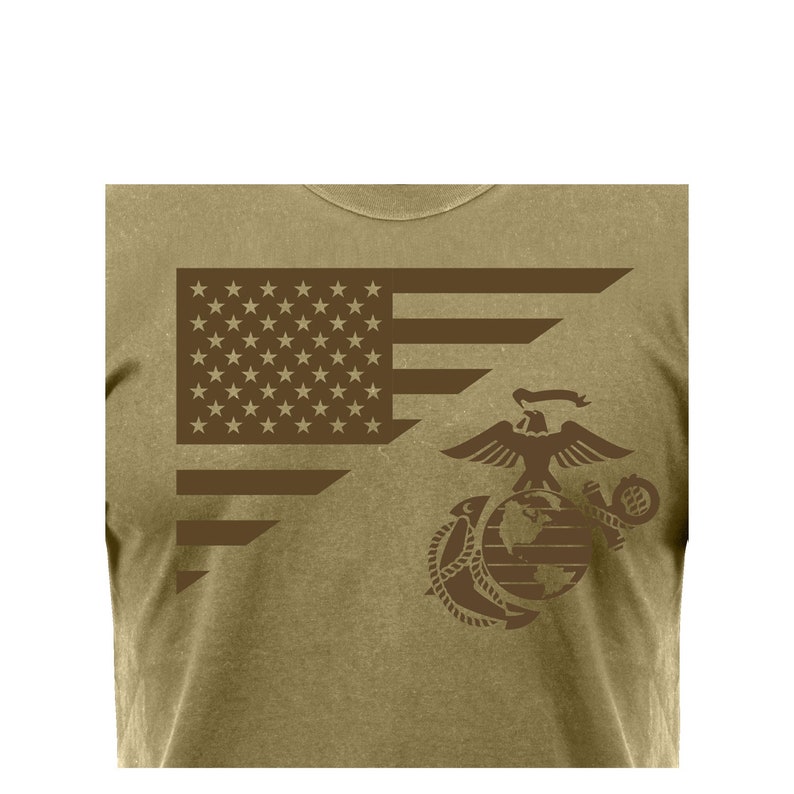 US Marine Corps Flag and EG&A T-Shirt USMC Eagle Globe and Anchor Vietnam Oef Oif Gulf War Officially Licensed image 5