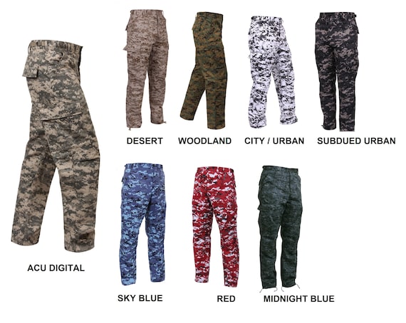 Buy BDU Style Tactical Cargo Pants Digital Camo 8 Colors Paintball