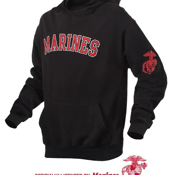 US Marine Corps Pullover Hoodie USMC Pull Over Sweatshirt Performance Poly Fleece