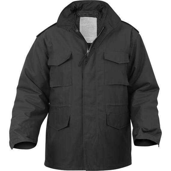 M 65 Field Jacket US Army Vet Navy Seabees Military Veteran Black