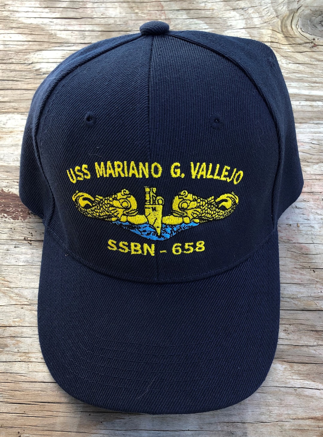 USS Mariano G. Vallejo SSBN658 Ball Cap Embroidered Submarine GOLD