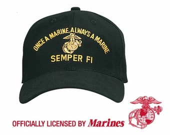 US Marine Corps Once a Marine Always a Marine Ball Cap USMC Veteran Oef Oif Korea Vietnam Vet EG&A Hat