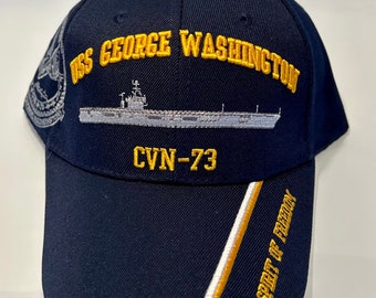 USS George Washington CVN - 73 Ball Cap Embroidered US Navy Vet Aircraft Carrier usn Hat