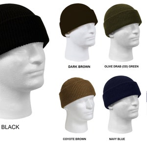 Wool Watch Cap Made in America Made to USA DoD Specs Navy USMC Army Air Force Coast Guard GSA Compliant Beanie image 1