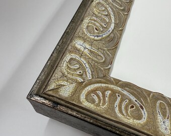 Vintage-Inspired Silver Picture Frame: Ornate Scroll Design, 8x10
