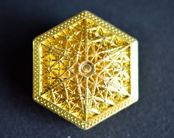 Golden Hexagon Shaped Plastic Gift Boxes. Ring Box. Jewelry Box. Small gift box. Hexagon Box