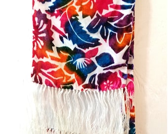 Rainbow Velvet Burnout Scarf