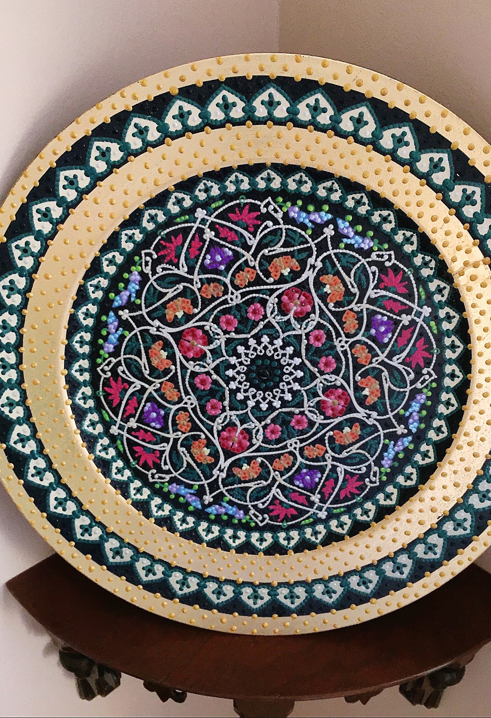 Decorative Plate HandPainted Plate Wall Decor Round Plate Etsy