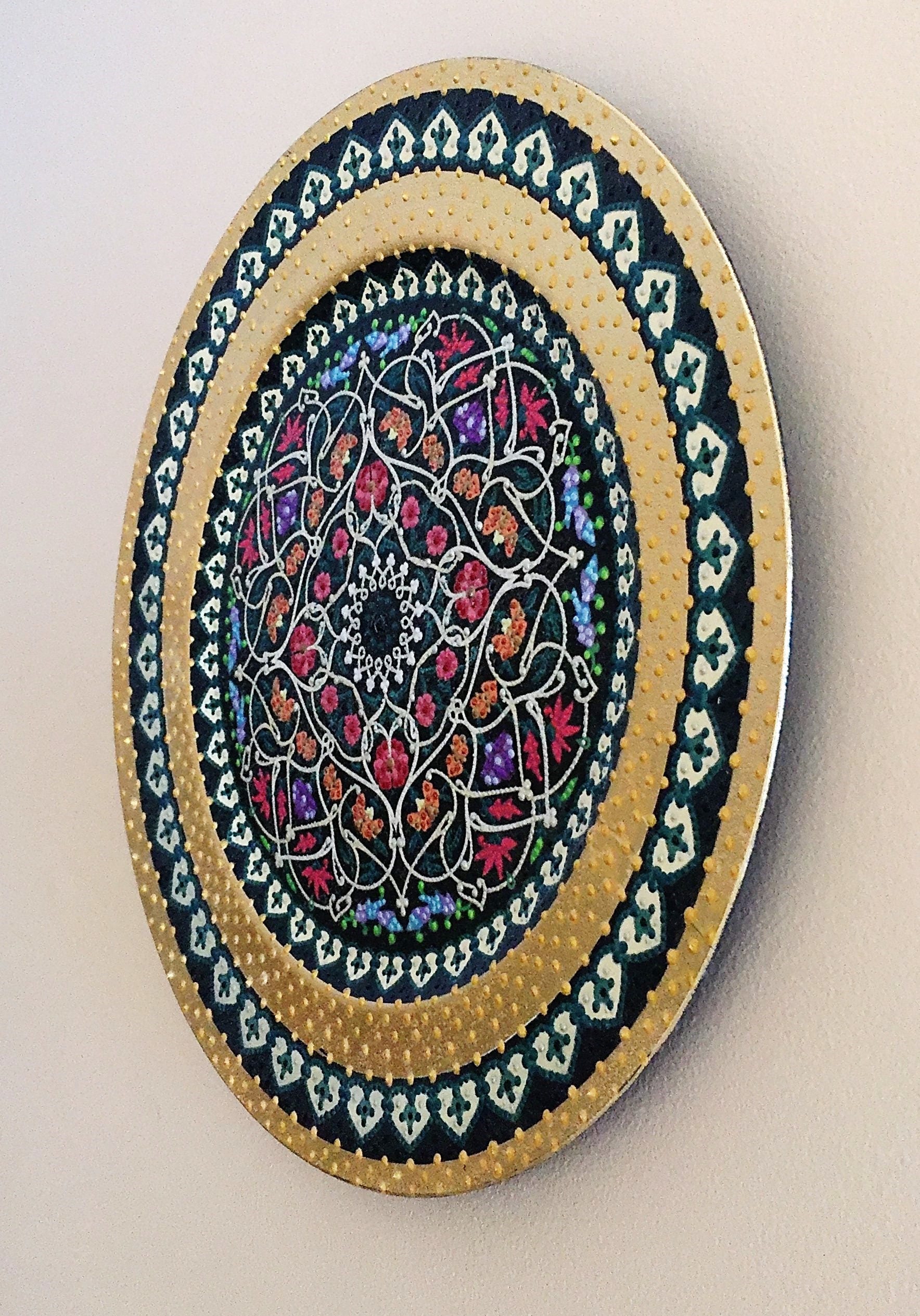 Decorative Plate HandPainted Plate Wall Decor Round Plate Etsy