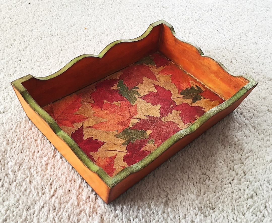 Small Wooden Desk Tray, Wood Drink Tray, Wooden Candy Tray, Small Serving Tray, Cookies Tray