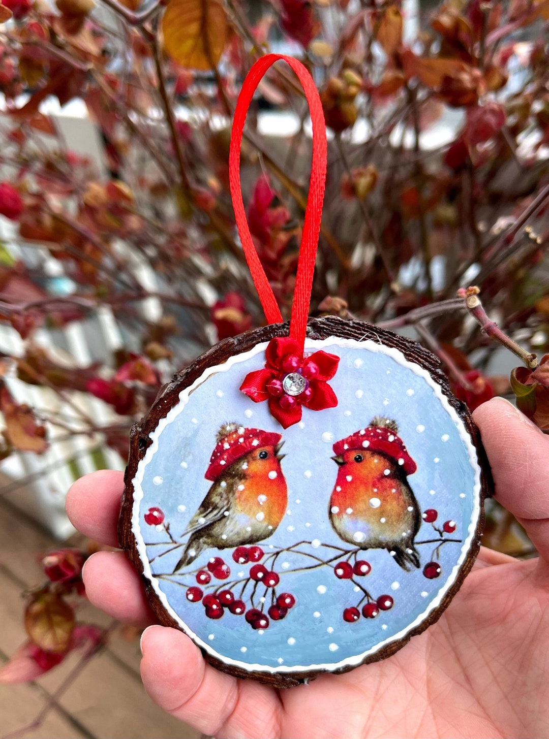 Décoration de sapin de Noël en bois décoration de sapin de Etsy France