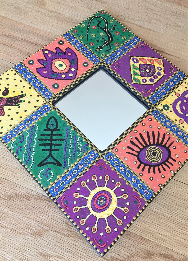 Small Decorative Wall Mirror 10x10 Mosaic Mirror Etsy