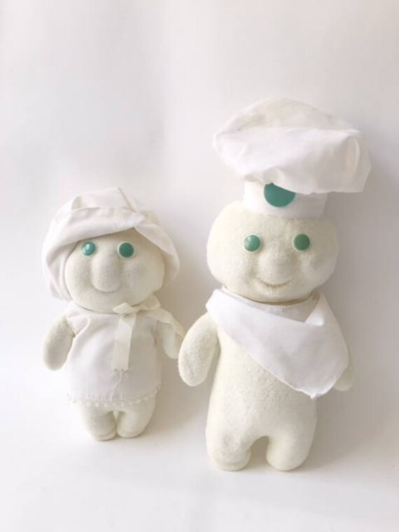 1972 plush pillsbury doughboy and doughgirl poppie fresh etsy