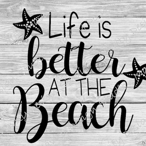 Life is Better at the Beach SVG PDF DXF Hand Drawn - Etsy