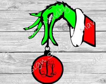 Download Grinch Hand Monogram Svg Etsy