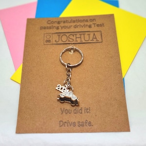 Cadeau pour examen de conduite, Porte-clés pour nouveau conducteur, Votre réussite au permis, examen de conduite réussi, Carte-cadeau pour nouveau conducteur, Cadeau pour une première voiture, Carte Tout juste réussi