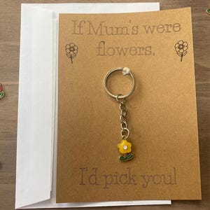Llavero personalizado con forma de tarjeta para el Día de la Madre, llavero con flores, regalo para mamá, tarjeta de regalo de cumpleaños para mamá, mamá, madre, gracias mamá, tarjeta para mamá