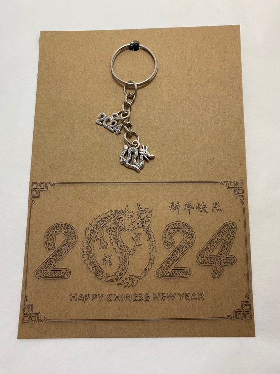Nouvel An chinois 2024 Année du dragon Porte-clés carte de bonne année  Nouveaux départs Dragon chinois. -  France