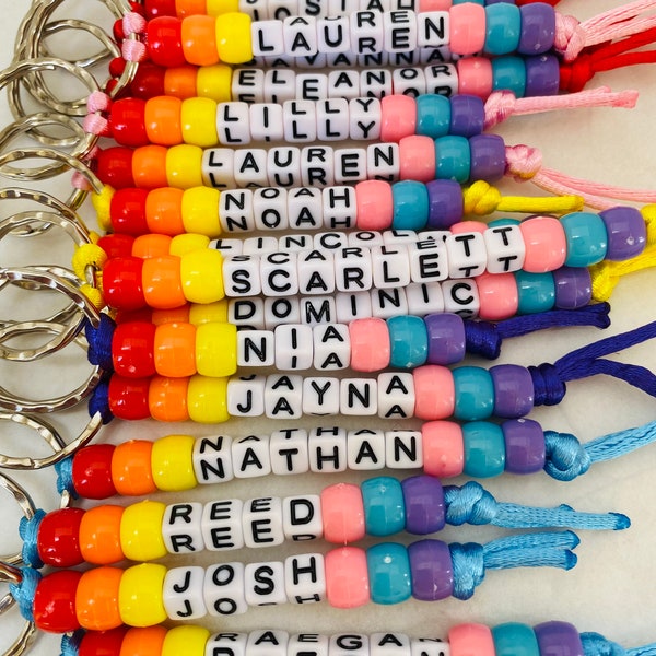 Personalised bead keychain, Personalised gift, End of year gift, Teacher gift to children, teacher incentive, party favours