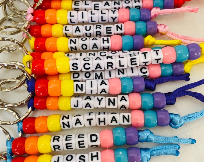 Personalised bead keychain, Personalised gift, End of year gift, Teacher gift to children, teacher incentive, party favours, Back To School