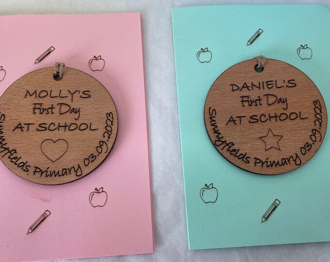 Personalised First Day At School Decoration Card Back To School - First Day At Nursery - School Token 1st Day At School