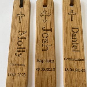 Personalised Communion Wooden Bookmark  Gift Idea - Any Name - Student Incentive Gift - School Leavers Gift/ Pupil - Baptism/Christening