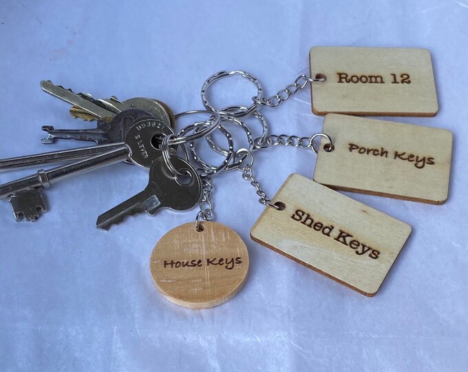 Personalised Custom Hotel Wooden Keyring/Keychain/Key Fob Any Wording Or Occasion Ideal Gift Present Birthday/Christmas