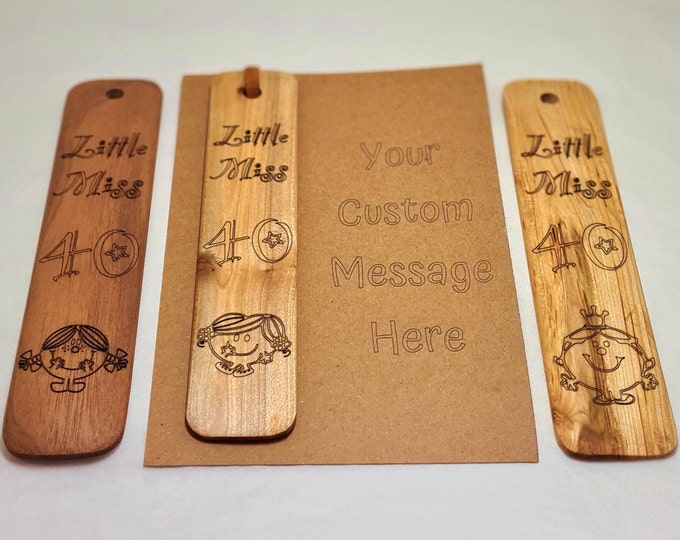 Special Birthday Personalised Wooden Bookmark  Gift Idea - Any Name - 40th Birthday Gift - Little Miss Birthday Card Gifts - 21st Birthday