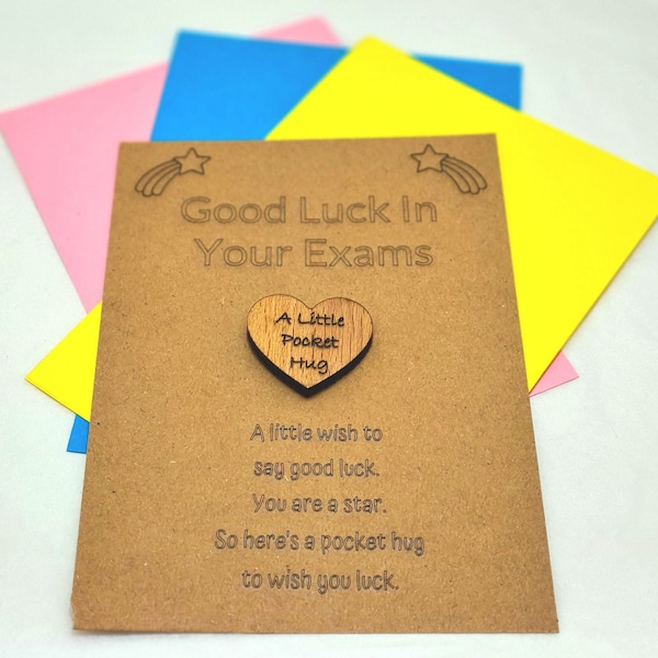 Good Luck In Your Exams Pocket Hug, Good Luck Gcse's, Good Luck A Levels, Good Luck Degree Gift