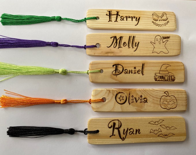 Personalised Halloween Bookmark Halloween costume - Student Incentive Gift - School Leavers Gift/ Pupil Gift - Children Bookmark Party Bags