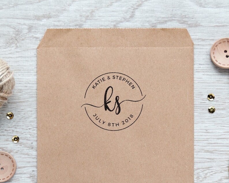 wedding monogram wedding stamp