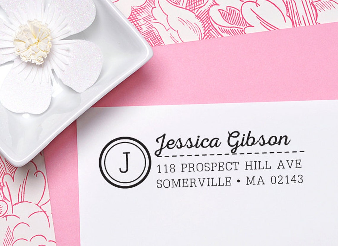 Return Address Stamp Self Inking Stamp Monogram Address Etsy