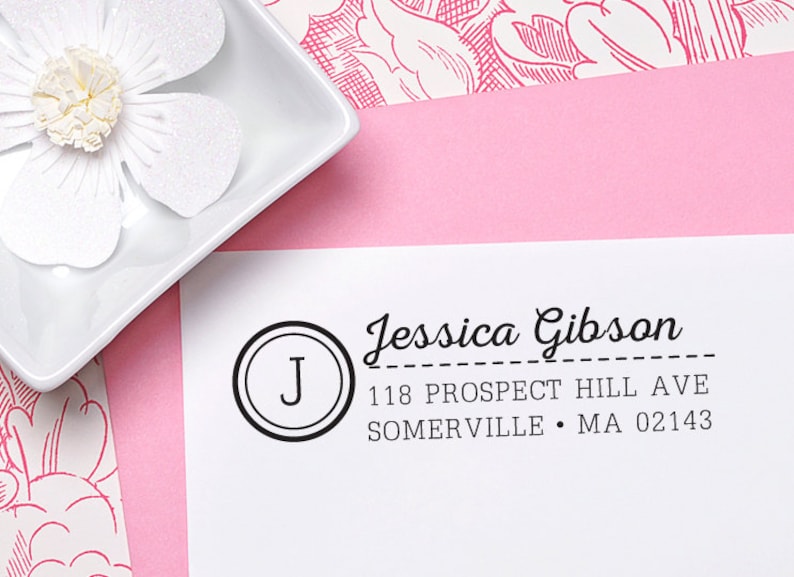 Return Address Stamp Self Inking Stamp Monogram Address Etsy
