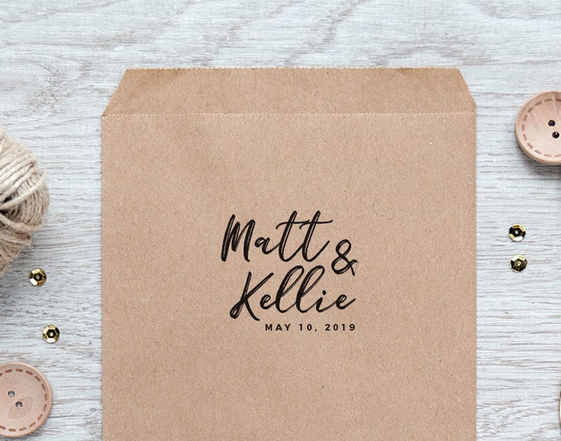 Brushed Wedding Save the Date Stamp Modern Wedding Favor Stamp AWS106 Modern Save the Date Stamp Modern Wedding Stamp