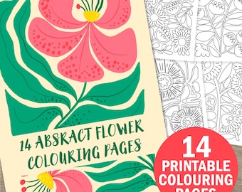 14 Flower Colouring Pages | Printable Colouring Pages | Colouring For Adults | Instant Download
