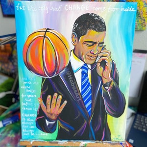 Obama Change Colorful Wall Art image 1