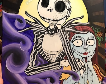 Jack And Sally Nightmare Before Painting Prints