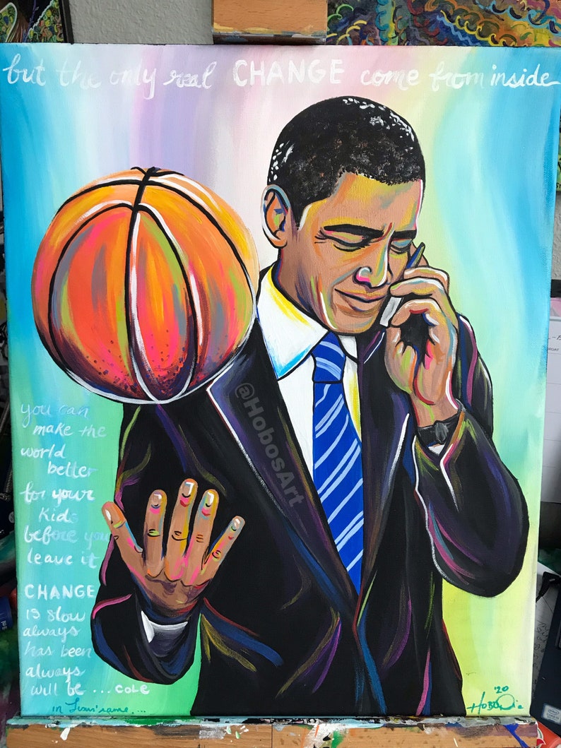 Obama Change Colorful Wall Art image 2