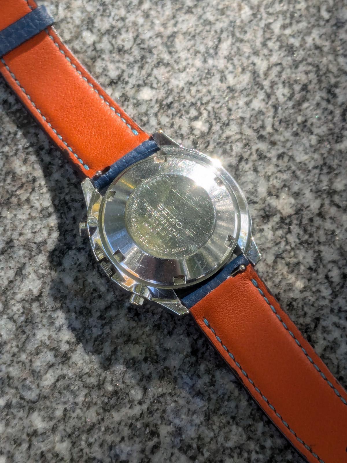 1975 Seiko 6139 8050 - Rare Blue/teal Dial With Custom Matching