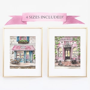 French Patisserie, Art Print Set, Printable Wall Art, Watercolor, French Bakery, Parisian Decor, Wall Art, Gift for Her, Emily in Paris,