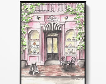 French Patisserie Canvas Art Print, Parisian Wall Art