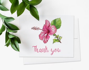 Hibiscus Flower Note Cards, Set of 10